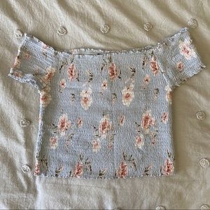 Kendall & Kylie Smocked Off-The-Shoulder Top